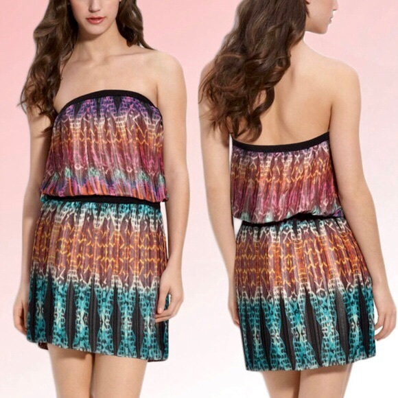 BCBGMaxAzria Taja Strapless Pleated Dress - Picture 3 of 3